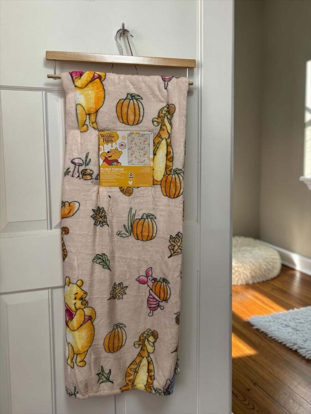 Disney Winnie the Pooh Plush Throw Size 50in x 70in Autumn NWT